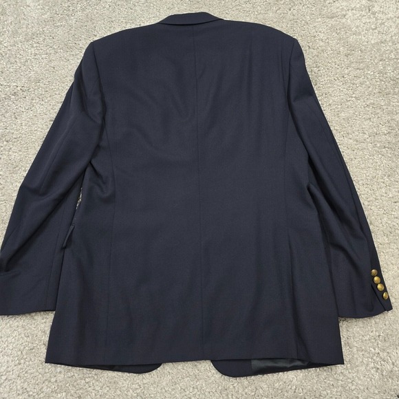 Hart Schaffner Marx Blazer‎ Mens 42L Blue 3 Button Wool Coat Jacket Business - Picture 9 of 16